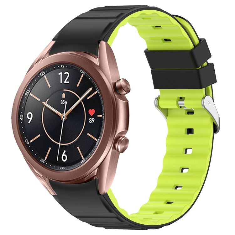 For Samsung Galaxy Watch 3 41mm Two Color Horizontal Silicone Watch Band(Black Green) - free shipping - PMC TechLife - Order now!