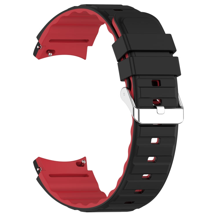 For Samsung Galaxy Watch 3 41mm Two Color Horizontal Silicone Watch Band(Black Red) - Watch Bands by PMC TechLife | Online Shopping South Africa | PMC TechLife