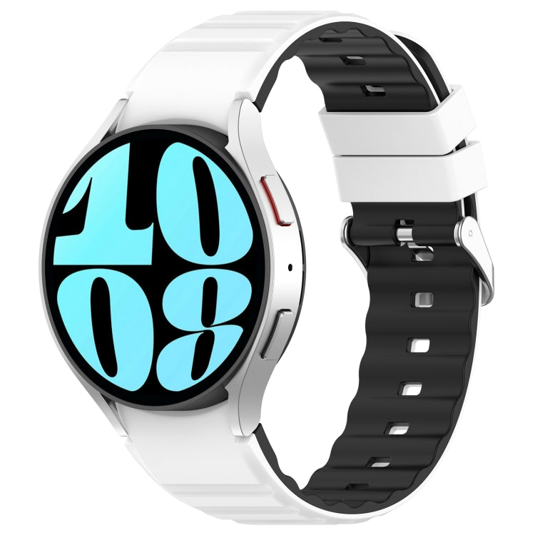 For Samsung Galaxy Watch 3 41mm Two Color Horizontal Silicone Watch Band(White Black) - Watch Bands by PMC TechLife | Online Shopping South Africa | PMC TechLife