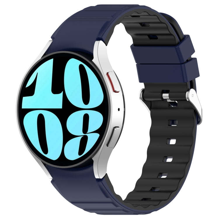 For Samsung Galaxy Watch 3 41mm Two Color Horizontal Silicone Watch Band(Blue Black) - Watch Bands by PMC TechLife | Online Shopping South Africa | PMC TechLife