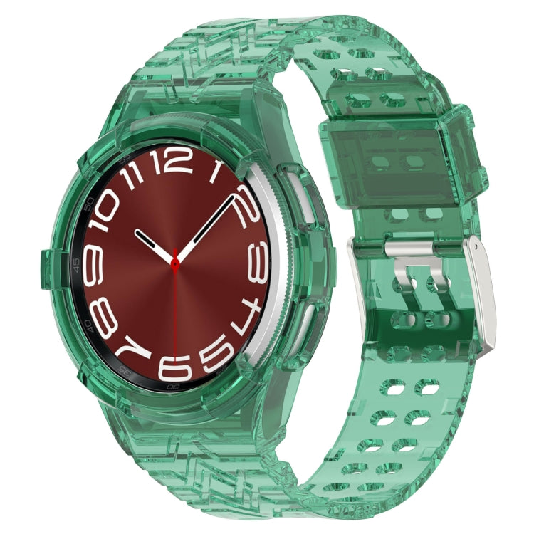 For Samsung Galaxy Watch6 Classic 43mm  R950 Glacier TPU Integrated Watch Band(Green) - Watch Bands by PMC TechLife | Online Shopping South Africa | PMC TechLife