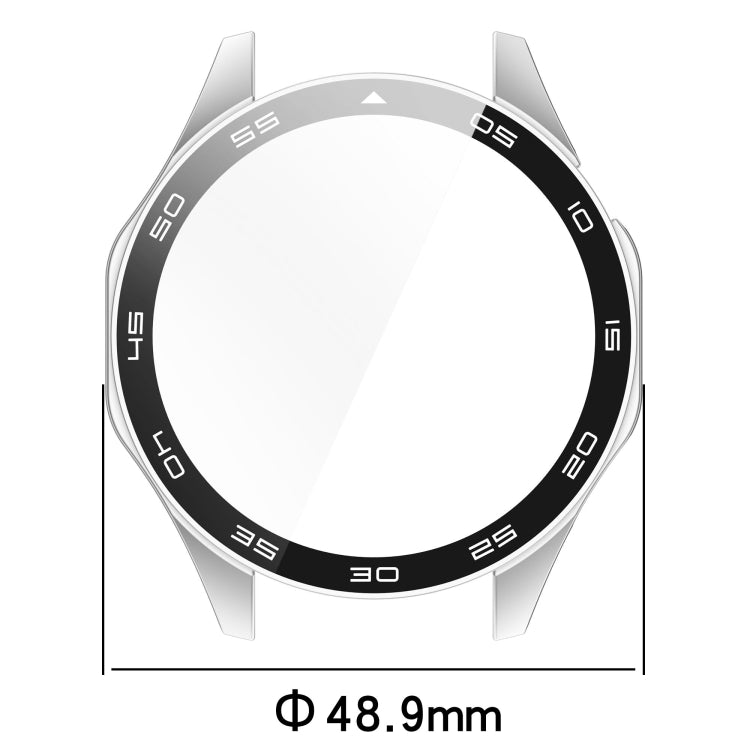 For Huawei Watch GT 4 46mm PC + Tempered Glass Integrated Watch Protective Case with Graduated Dial(Silver) - Watch Cases by PMC TechLife | Online Shopping South Africa | PMC TechLife