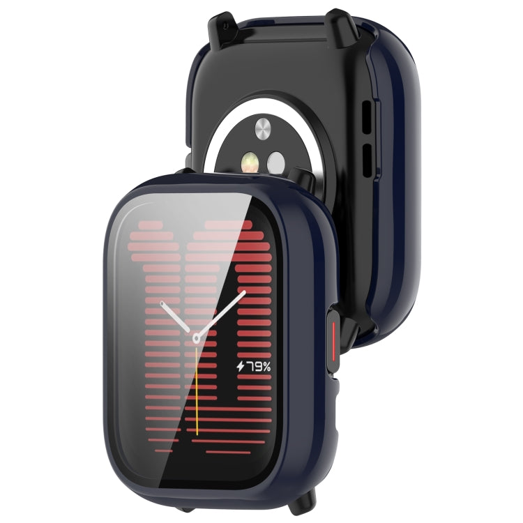 For Amazfit Aactive PC Integrated Tempered Glass Watch Case(Blue) - Watch Cases by PMC TechLife | Online Shopping South Africa | PMC TechLife