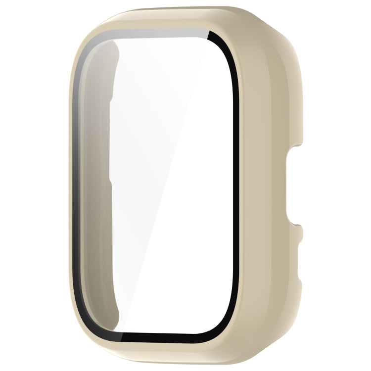 For Amazfit Aactive PC Integrated Tempered Glass Watch Case(Ivory White) - Watch Cases by PMC TechLife | Online Shopping South Africa | PMC TechLife