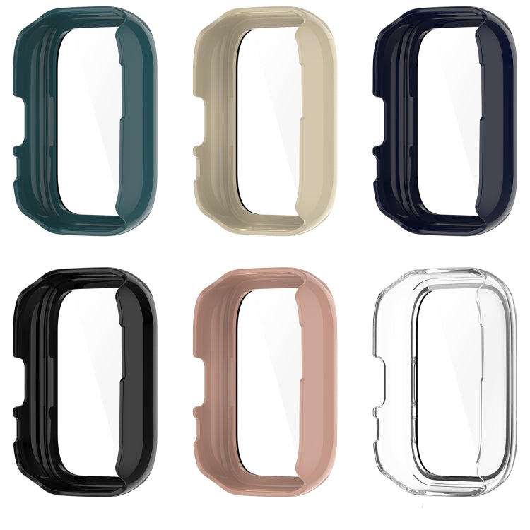 For Amazfit Aactive PC Integrated Tempered Glass Watch Case(Ivory White) - Watch Cases by PMC TechLife | Online Shopping South Africa | PMC TechLife