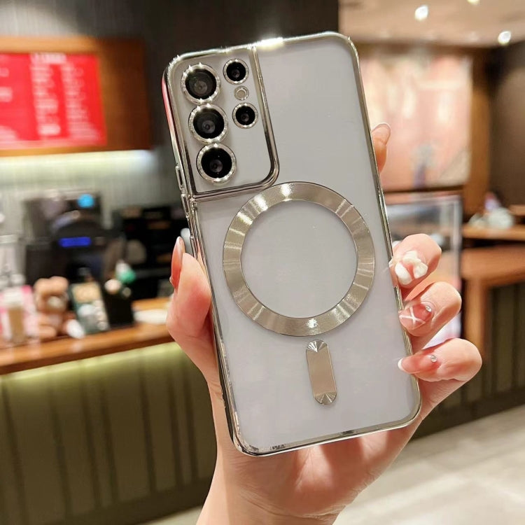 For Samsung Galaxy S22 Ultra 5G MagSafe Electroplating TPU Phone Case(Silver) - Galaxy S22 Ultra 5G Cases by PMC TechLife | Online Shopping South Africa | PMC TechLife