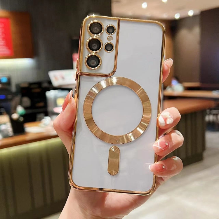 For Samsung Galaxy S21 Ultra 5G MagSafe Electroplating TPU Phone Case(Gold) - Galaxy S21 Ultra 5G Cases by PMC TechLife | Online Shopping South Africa | PMC TechLife