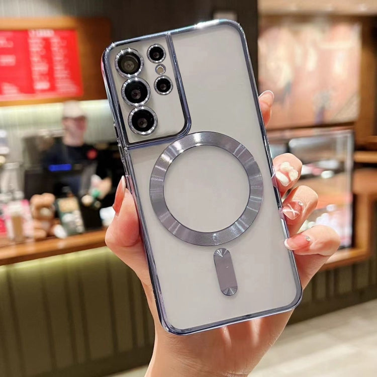 For Samsung Galaxy S21 Ultra 5G MagSafe Electroplating TPU Phone Case(Sierra Blue) - Galaxy S21 Ultra 5G Cases by PMC TechLife | Online Shopping South Africa | PMC TechLife