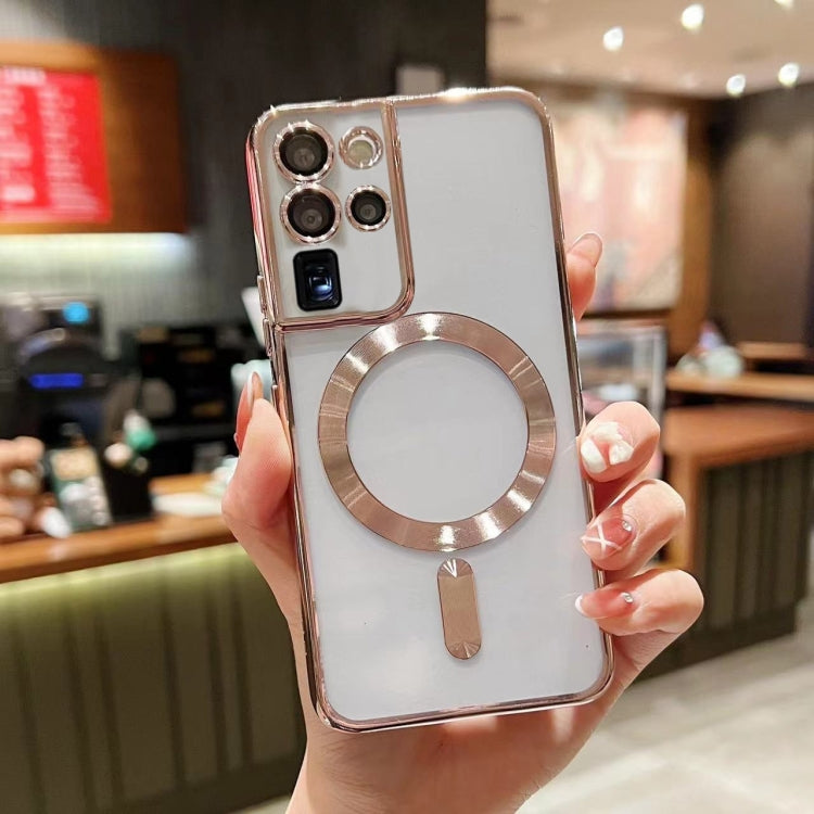 For Samsung Galaxy S20 Ultra 5G MagSafe Electroplating TPU Phone Case(Rose  Gold) - Galaxy Phone Cases by PMC TechLife | Online Shopping South Africa | PMC TechLife