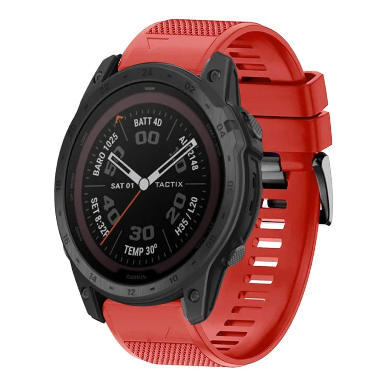 Compatible with Garmin Tactix 7 Pro 26mm Quick Release Silicone Watch Band(Red) - Watch Bands by PMC TechLife | Online Shopping South Africa | PMC TechLife | Buy Now Pay Later Mobicred