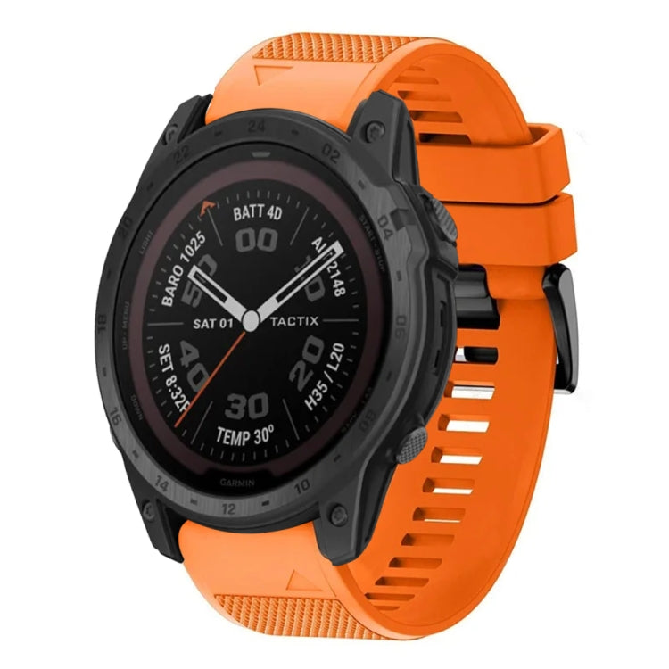 Compatible with Garmin Tactix 7 26mm Quick Release Silicone Watch Band(Orange) - Watch Bands by PMC TechLife | Online Shopping South Africa | PMC TechLife | Buy Now Pay Later Mobicred