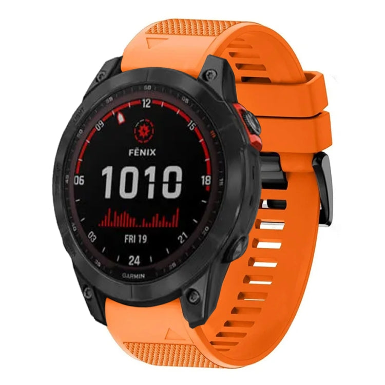 Compatible with Garmin Fenix 7X 26mm Quick Release Silicone Watch Band(Orange) - free shipping - PMC TechLife - Order now!