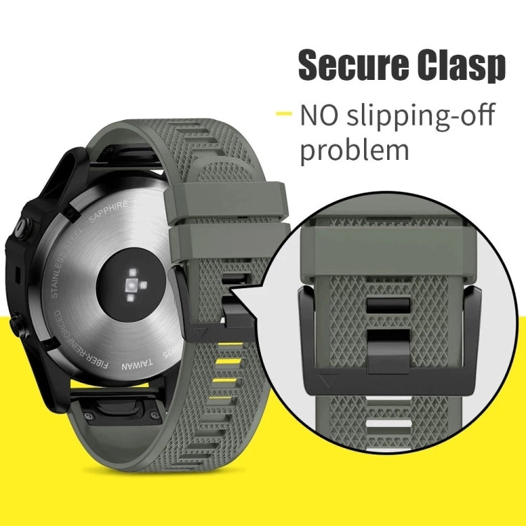 Compatible with Garmin Fenix 5X Plus 26mm Quick Release Silicone Watch Band(Grey) - free shipping - PMC TechLife - Order now!