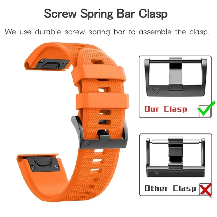 Compatible with Garmin Quatix 7 Pro 22mm Quick Release Silicone Watch Band(Orange) - free shipping - PMC TechLife - Order now!
