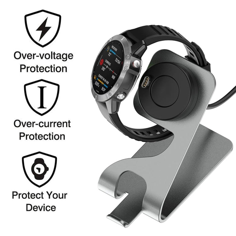 JUNSUNMAY Compatible with Garmin Venu 3 / Venu 3S USB Port Aluminum Alloy Watch Charger Holder, Length: 1.5m(Grey) - Charger by JUNSUNMAY | Online Shopping South Africa | PMC TechLife | Buy Now Pay Later Mobicred