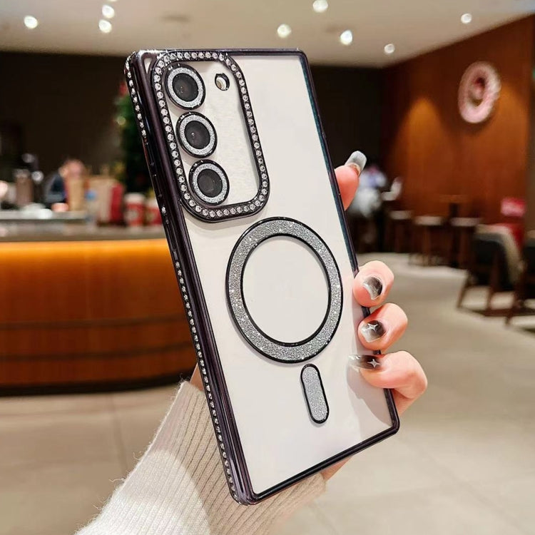 For Samsung Galaxy S23 5G Diamond Gradient Plated MagSafe TPU Phone Case(Black) - free shipping - PMC TechLife - Order now!