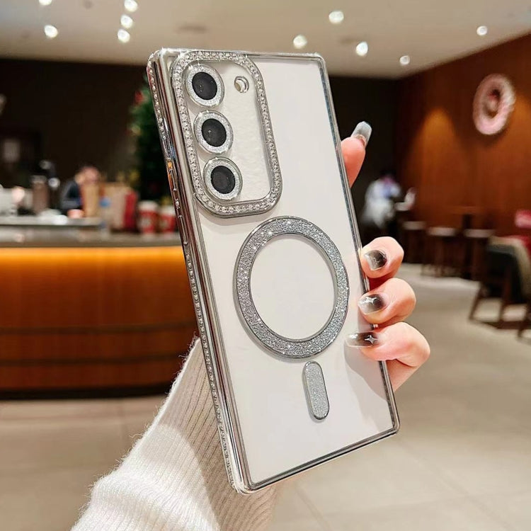 For Samsung Galaxy S23 5G Diamond Gradient Plated MagSafe TPU Phone Case(Silver) - free shipping - PMC TechLife - Order now!