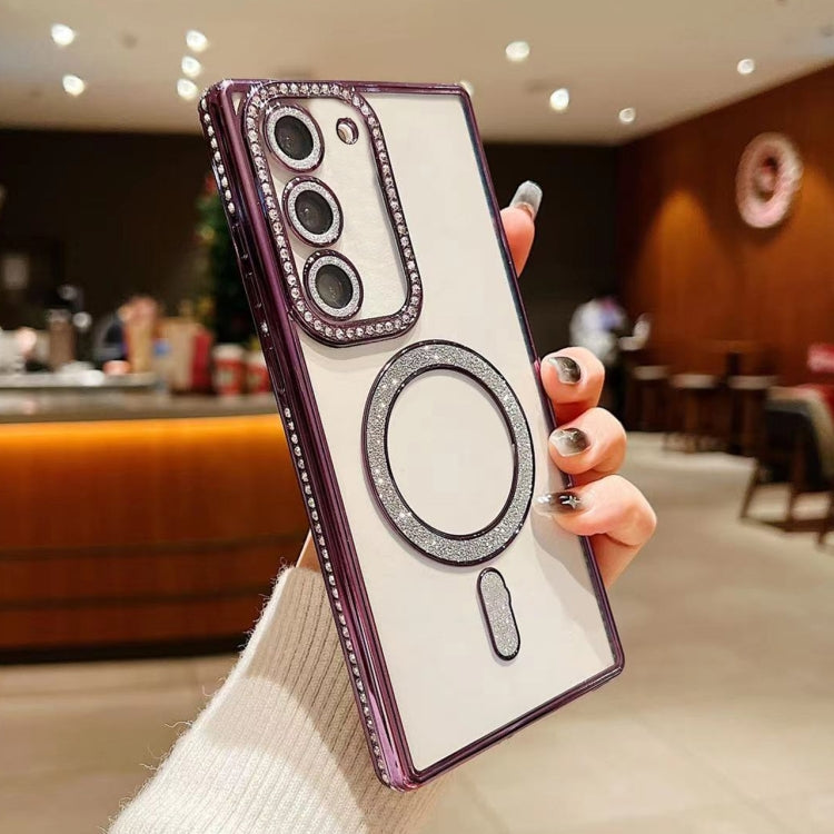 For Samsung Galaxy S22 5G Diamond Gradient Plated MagSafe TPU Phone Case(Purple) - Galaxy S22 5G Cases by PMC TechLife | Online Shopping South Africa | PMC TechLife