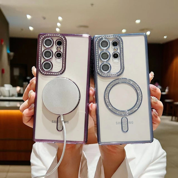 For Samsung Galaxy S23 Ultra 5G Diamond Gradient Plated MagSafe TPU Phone Case(Blue) - Galaxy S23 Ultra 5G Cases by PMC TechLife | Online Shopping South Africa | PMC TechLife | Buy Now Pay Later Mobicred