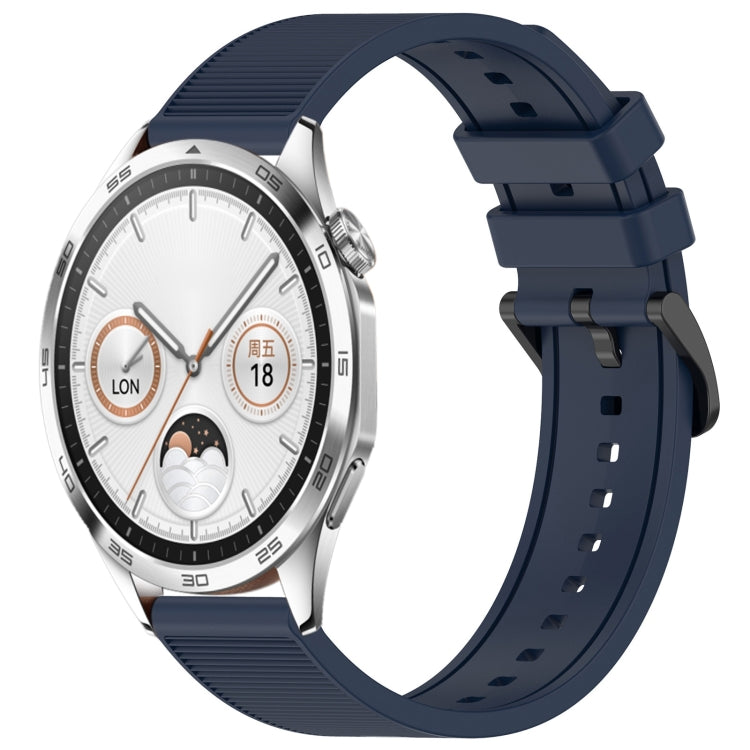 For Huawei Watch GT4 46mm 22mm Textured Silicone Solid Color Watch Band(Midnight Blue) - Watch Bands by PMC TechLife | Online Shopping South Africa | PMC TechLife