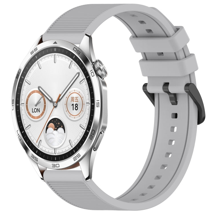 For Huawei Watch GT4 46mm 22mm Textured Silicone Solid Color Watch Band(Grey) - Watch Bands by PMC TechLife | Online Shopping South Africa | PMC TechLife