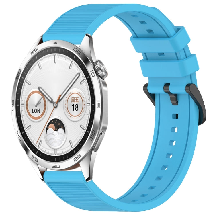 For Huawei Watch GT4 46mm 22mm Textured Silicone Solid Color Watch Band(Sky Blue) - free shipping - PMC TechLife - Order now!