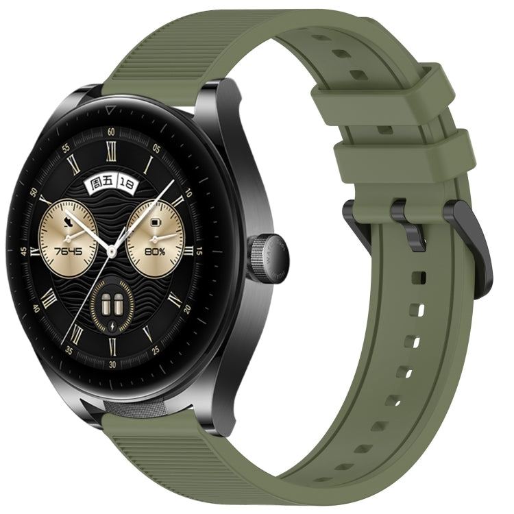 For Huawei Watch Buds 22mm Textured Silicone Solid Color Watch Band(Green) - Watch Bands by PMC TechLife | Online Shopping South Africa | PMC TechLife