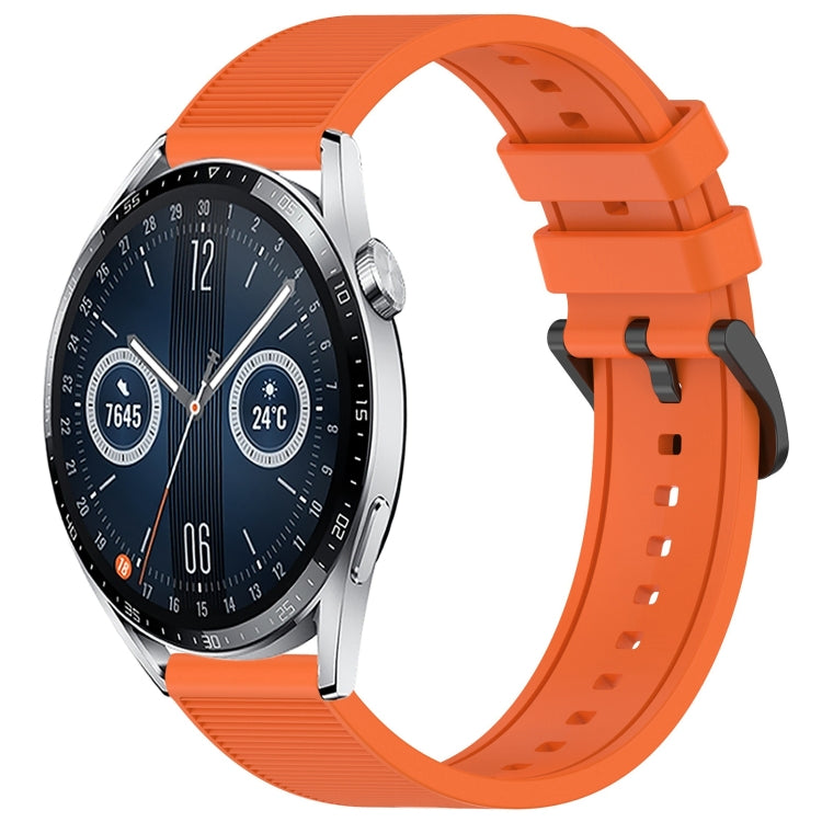 For Huawei Watch GT3 46mm 22mm Textured Silicone Solid Color Watch Band(Orange) - Watch Bands by PMC TechLife | Online Shopping South Africa | PMC TechLife