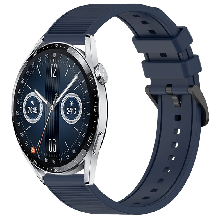 For Huawei Watch GT3 46mm 22mm Textured Silicone Solid Color Watch Band(Midnight Blue) - Watch Bands by PMC TechLife | Online Shopping South Africa | PMC TechLife