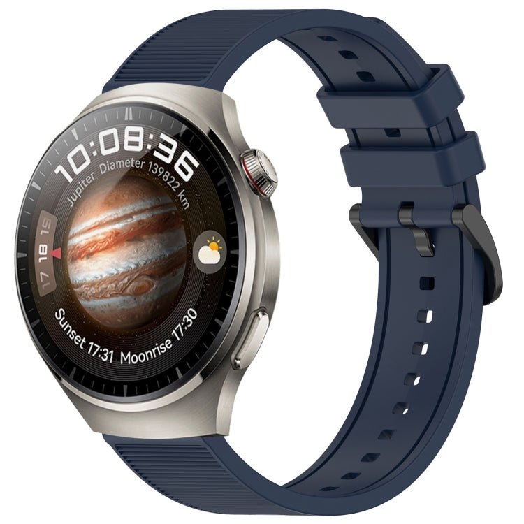 For Huawei Watch 4 Pro 22mm Textured Silicone Solid Color Watch Band(Midnight Blue) - Watch Bands by PMC TechLife | Online Shopping South Africa | PMC TechLife