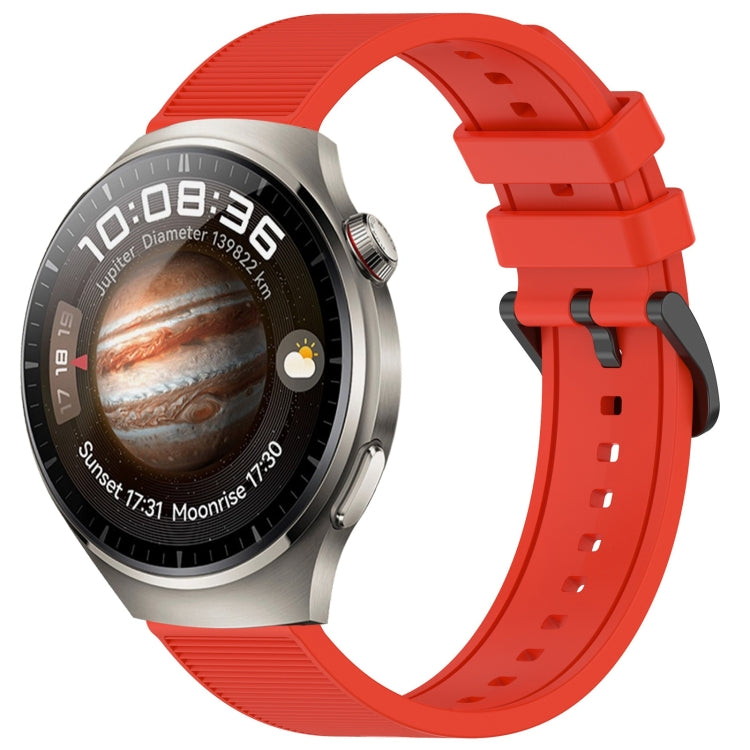 For Huawei Watch 4 Pro 22mm Textured Silicone Solid Color Watch Band(Red) - Watch Bands by PMC TechLife | Online Shopping South Africa | PMC TechLife