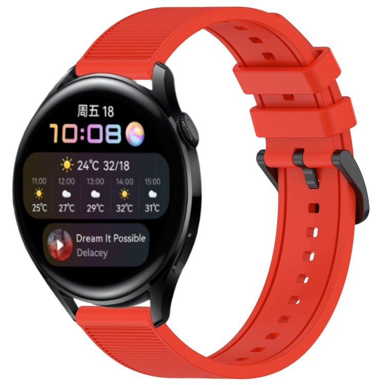 For Huawei Watch 3 22mm Textured Silicone Solid Color Watch Band(Red) - Watch Bands by PMC TechLife | Online Shopping South Africa | PMC TechLife