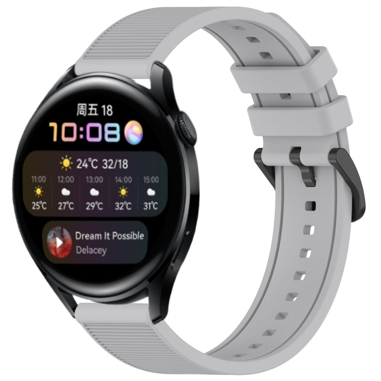 For Huawei Watch 3 22mm Textured Silicone Solid Color Watch Band(Grey) - free shipping - PMC TechLife - Order now!