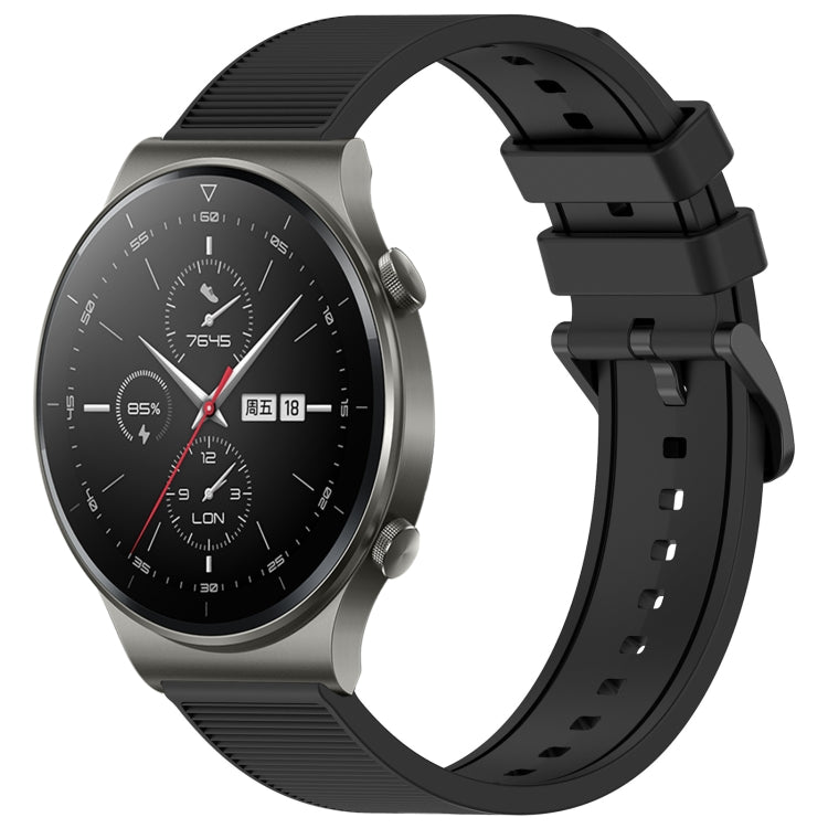 For Huawei GT2 Pro 22mm Textured Silicone Solid Color Watch Band(Black) - free shipping - PMC TechLife - Order now!