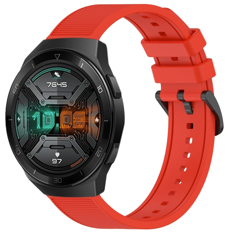 For Huawei Watch GT 2E 22mm Textured Silicone Solid Color Watch Band(Red) - Watch Bands by PMC TechLife | Online Shopping South Africa | PMC TechLife
