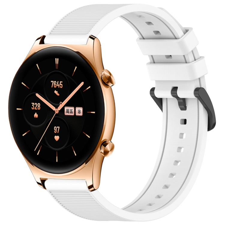 For Honor Watch GS 3 22mm Textured Silicone Solid Color Watch Band(White) - Watch Bands by PMC TechLife | Online Shopping South Africa | PMC TechLife