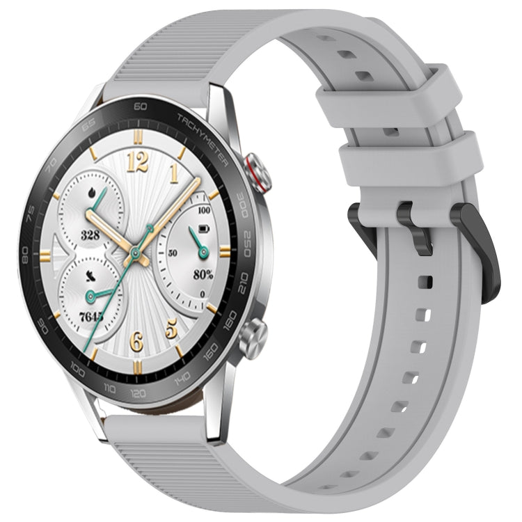 For Honor Watch GS 3i 22mm Textured Silicone Solid Color Watch Band(Grey) - Watch Bands by PMC TechLife | Online Shopping South Africa | PMC TechLife