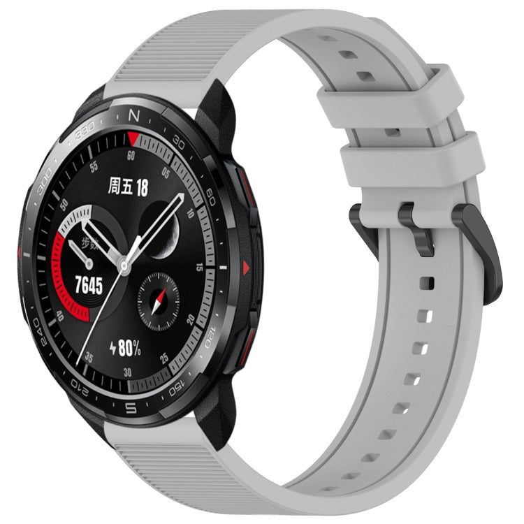 For Honor Watch GS Pro 22mm Textured Silicone Solid Color Watch Band(Grey) - Watch Bands by PMC TechLife | Online Shopping South Africa | PMC TechLife