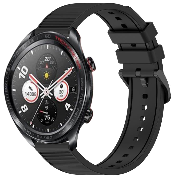 For Honor Watch Dream 22mm Textured Silicone Solid Color Watch Band(Black) - Watch Bands by PMC TechLife | Online Shopping South Africa | PMC TechLife | Buy Now Pay Later Mobicred