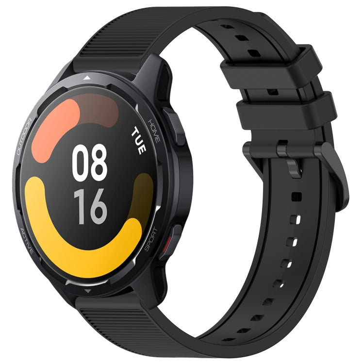 For Xiaomi Watch S1 Active 22mm Textured Silicone Solid Color Watch Band(Black) - free shipping - PMC TechLife - Order now!