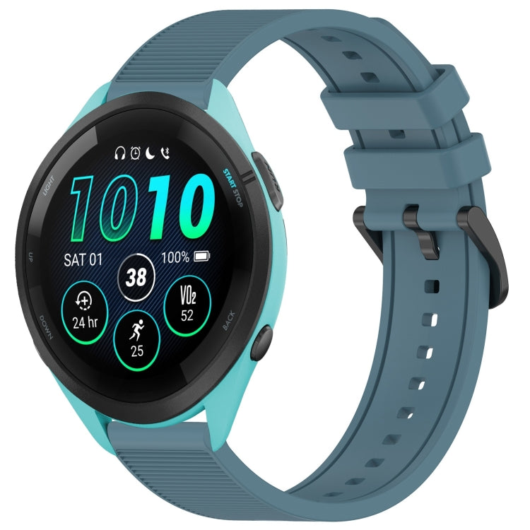 Compatible with Garmin Compatible witherunner 265 Music 22mm Textured Silicone Solid Color Watch Band(Rock Cyan) - free shipping - PMC TechLife - Order now!