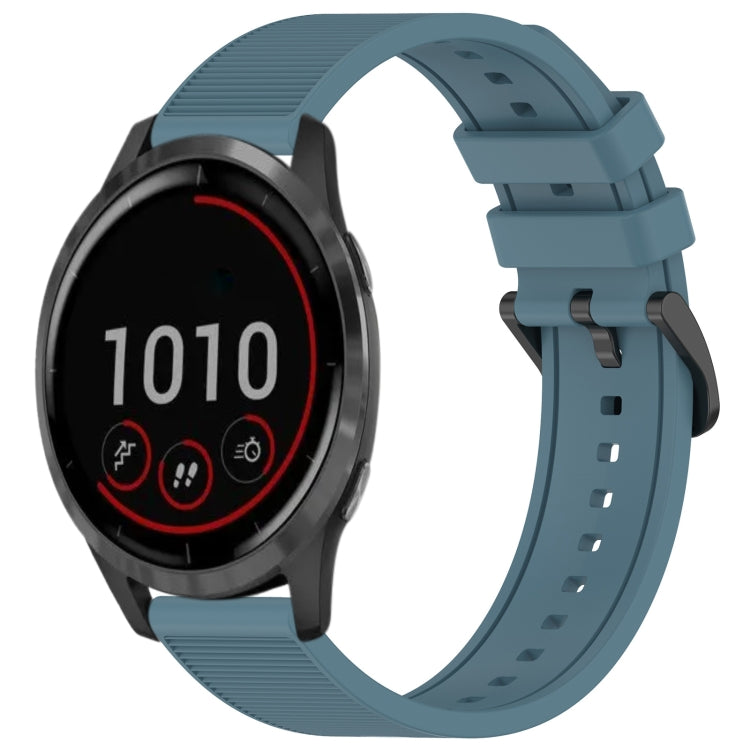 For Garmin Vivoactive 4 22mm Textured Silicone Solid Color Watch Band(Rock Cyan) - Watch Bands by PMC TechLife | Online Shopping South Africa | PMC TechLife