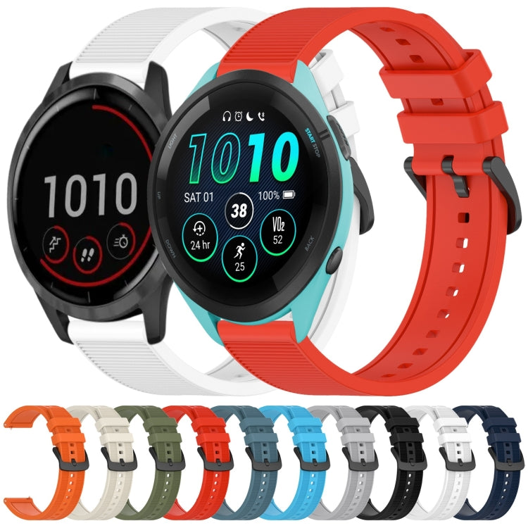 For Garmin Vivoactive 4 22mm Textured Silicone Solid Color Watch Band(Midnight Blue) - Watch Bands by PMC TechLife | Online Shopping South Africa | PMC TechLife