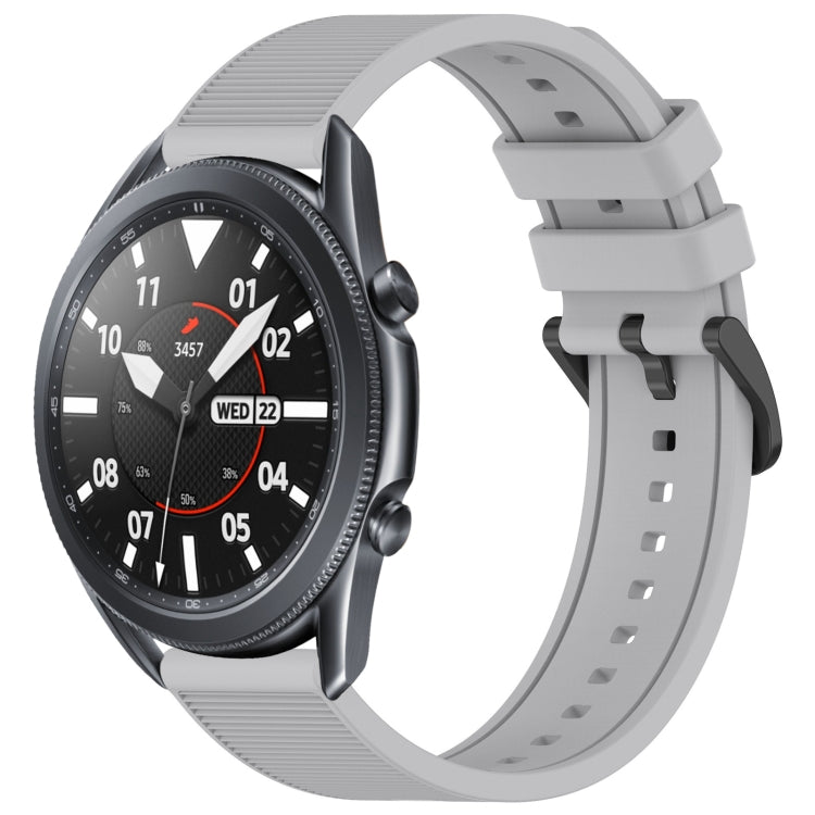 For Samsung Galaxy Watch3 45mm 22mm Textured Silicone Solid Color Watch Band(Grey) - free shipping - PMC TechLife - Order now!