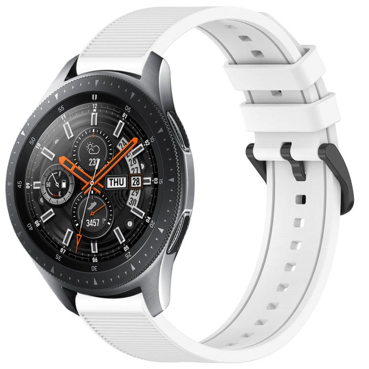 For Samsung Galaxy Watch 46mm 22mm Textured Silicone Solid Color Watch Band(White) - free shipping - PMC TechLife - Order now!