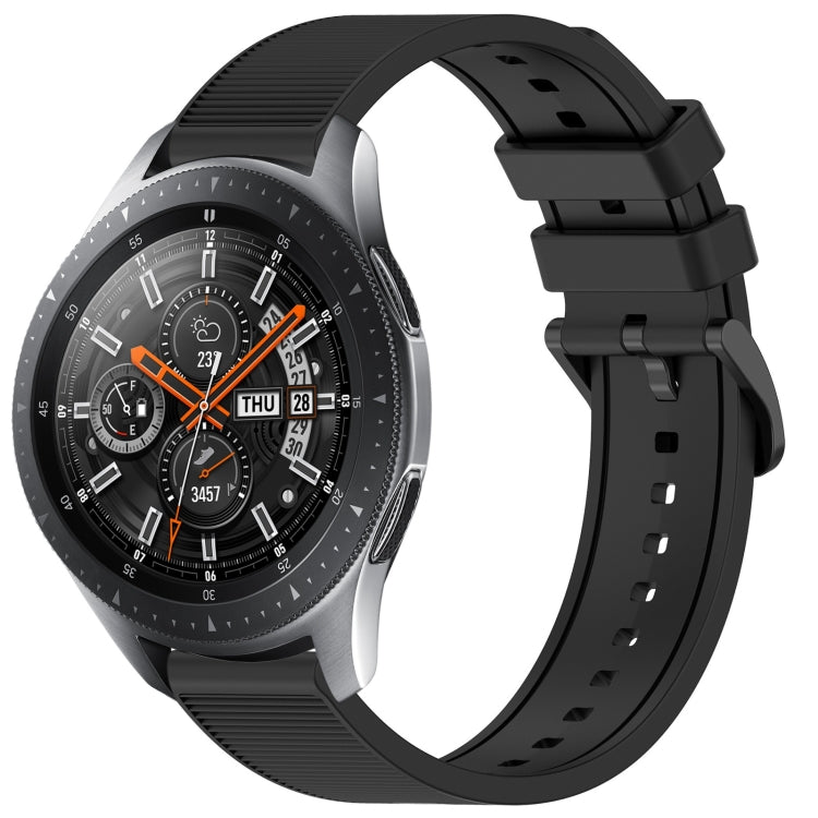 For Samsung Galaxy Watch 46mm 22mm Textured Silicone Solid Color Watch Band(Black) - free shipping - PMC TechLife - Order now!
