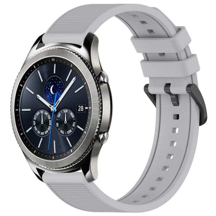 For Samsung Gear S3 Classic 22mm Textured Silicone Solid Color Watch Band(Grey) - Watch Bands by PMC TechLife | Online Shopping South Africa | PMC TechLife | Buy Now Pay Later Mobicred