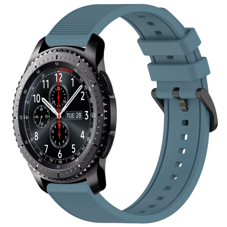 For Samsung Gear S3 Frontier 22mm Textured Silicone Solid Color Watch Band(Rock Cyan) - Watch Bands by PMC TechLife | Online Shopping South Africa | PMC TechLife