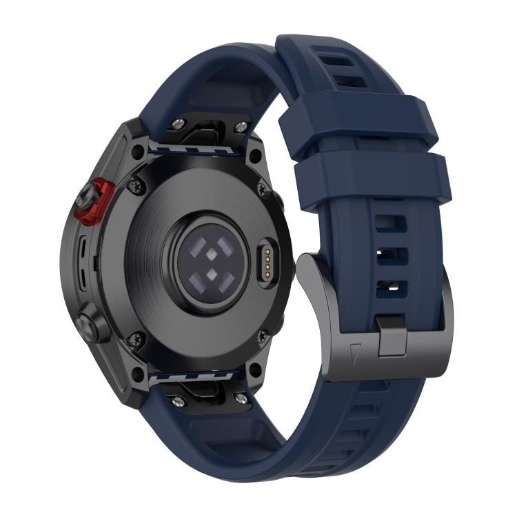 Compatible with Garmin Fenix 7 Pro Solid Color Black Buckle Silicone Quick Release Watch Band(Dark Blue) - free shipping - PMC TechLife - Order now!