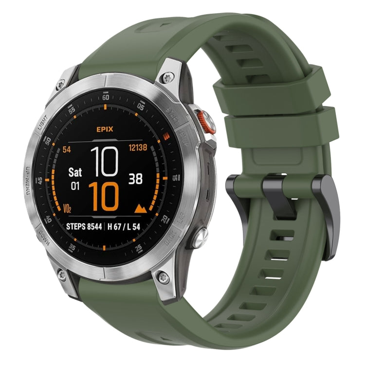 Compatible with Garmin Epix Gen2 / Epix Pro Gen2 47mm Solid Color Black Buckle Silicone Quick Release Watch Band(Dark Green) - free shipping - PMC TechLife - Order now!